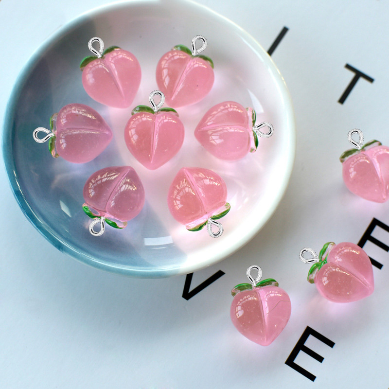 Resin Art Engagement - 10Pcs New Transparent Peach Flat Resin