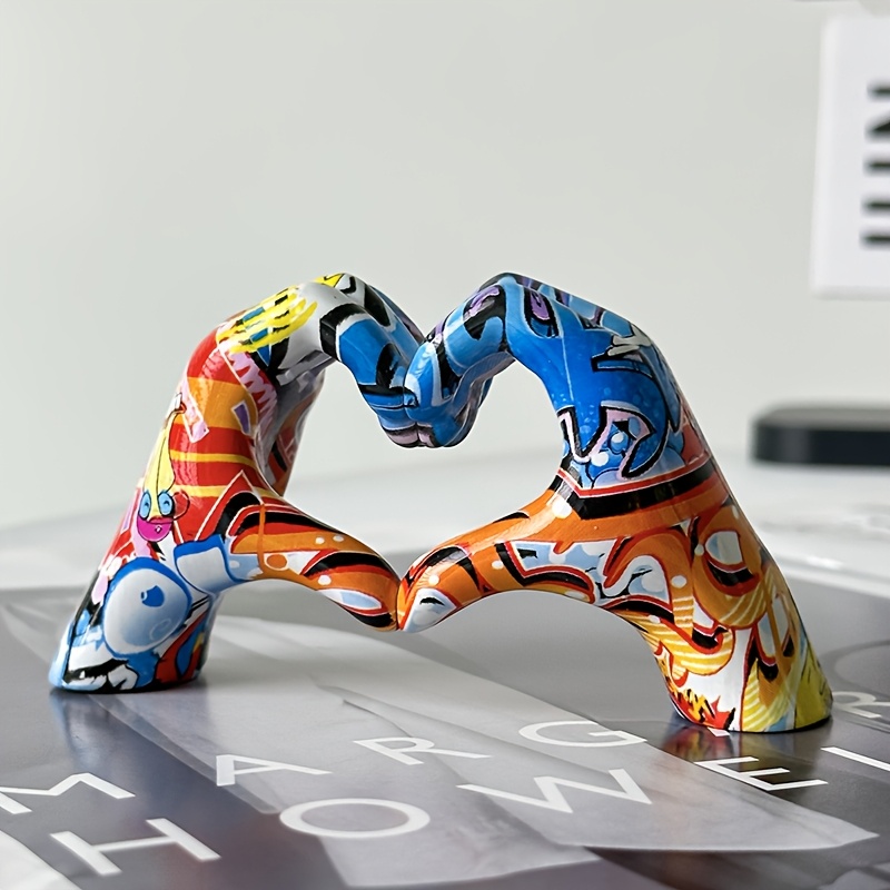 Resin Art Gift For Birthday - Personalized Colorful Heart Art Graffiti Home