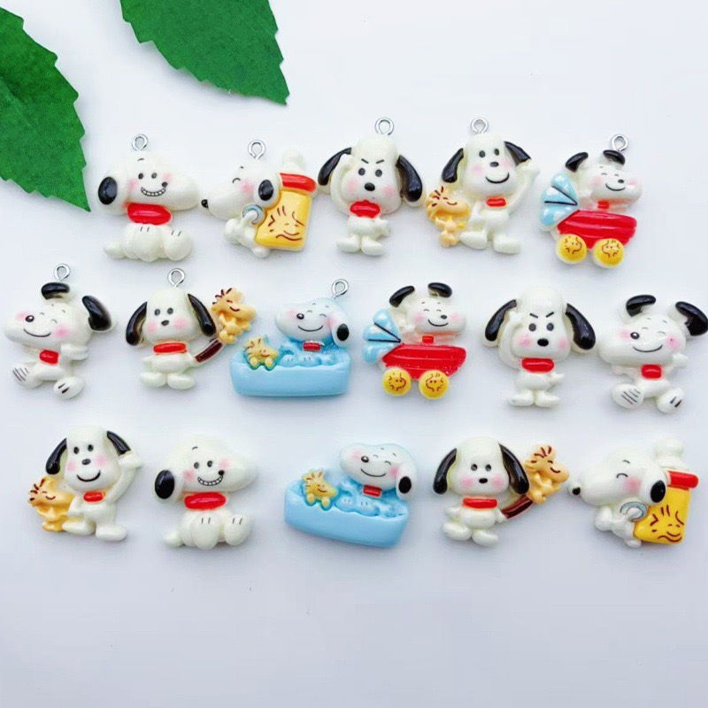 Resin Art Engagement - 12pcs resin cartoon dog pendant, DIY