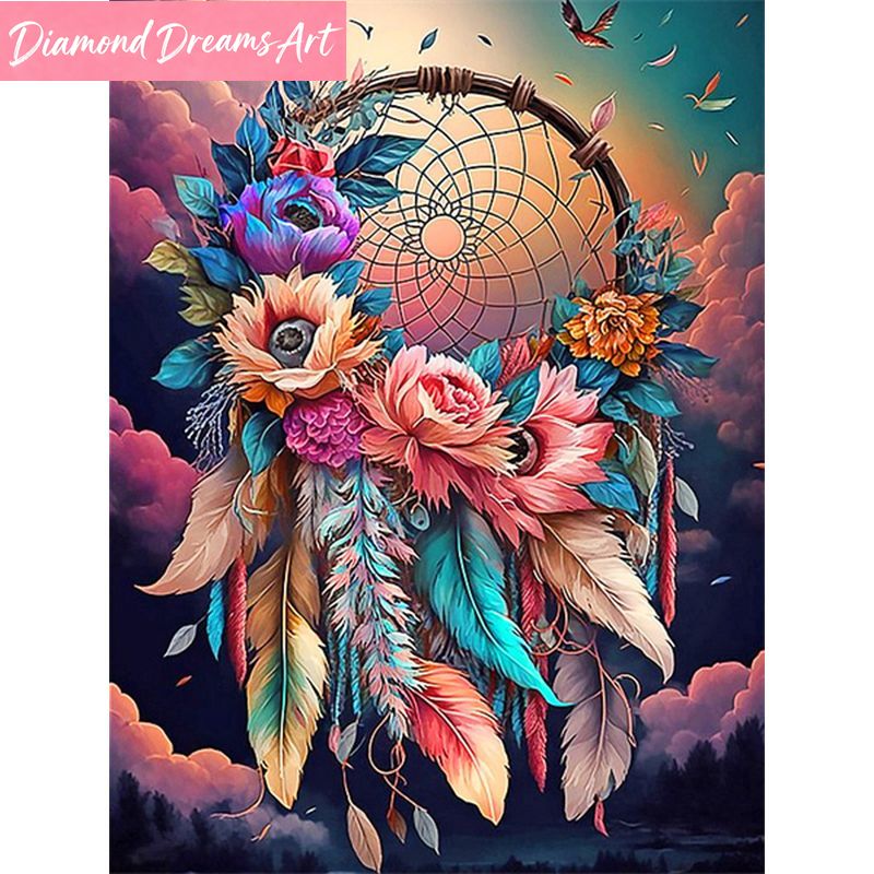 Resin Art Of Rose - Frameless, Diamond Painting Dream Catcher Butterfly