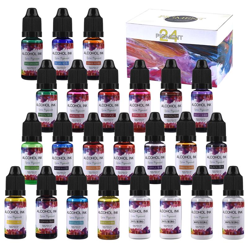 Resin Art Alcohol Ink - 1 Bộ Nhựa Dính Sắc Tố