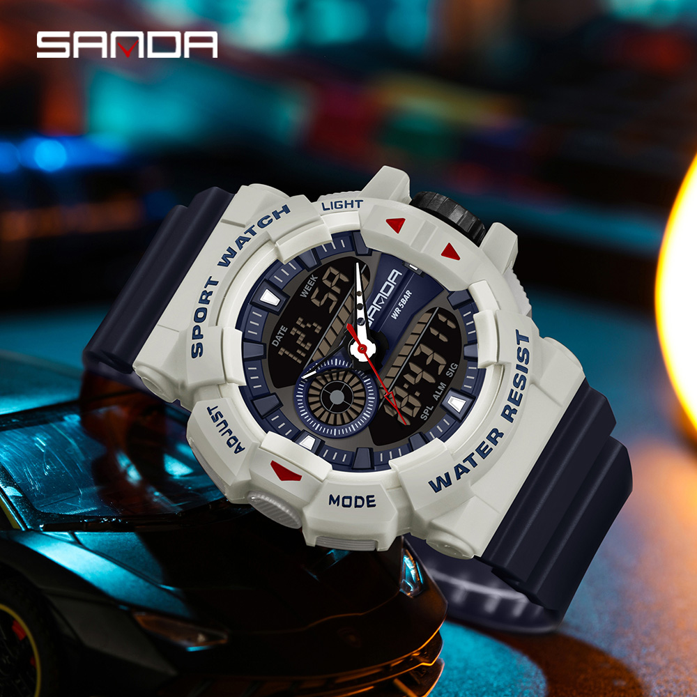 SANDA 3310 Fashion Men's Elect - đánh giá và giá Resin Art Underwater
