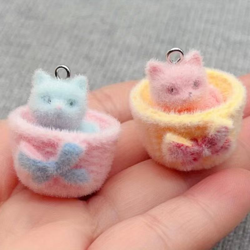 4pcs 3D plush resin cat pendan - đánh giá và giá Resin Art Engagement