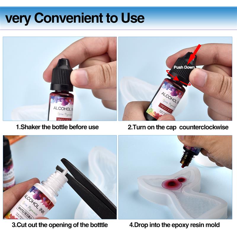 24 Màu/Bộ 10Ml Nhựa Sắc Tố Ngh - đánh giá và giá Resin Art Alcohol Ink