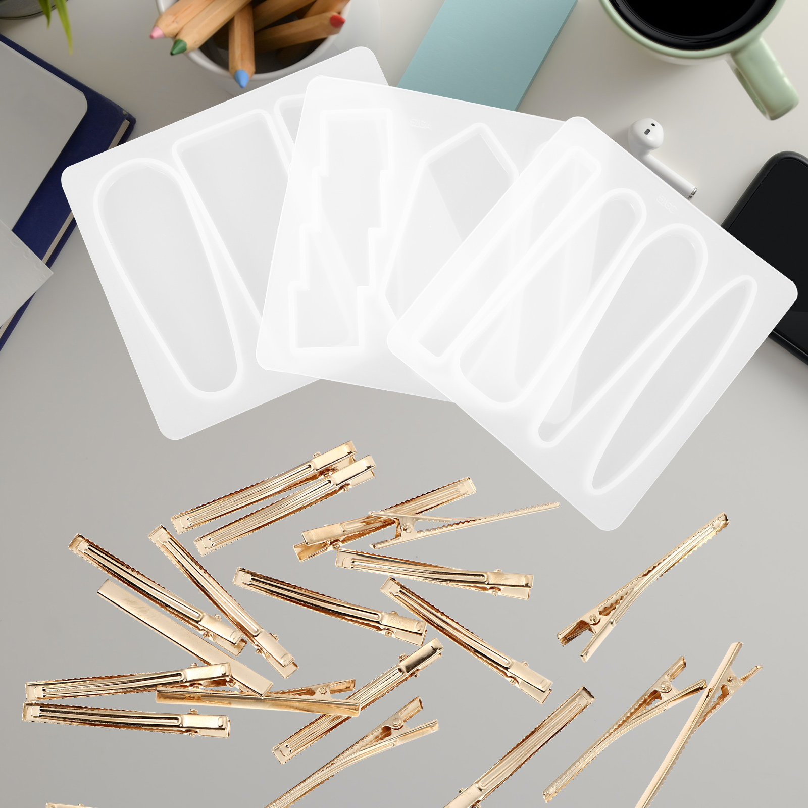 1Set Silicone Hair Clips Mold  - đánh giá và giá Resin Art Resin