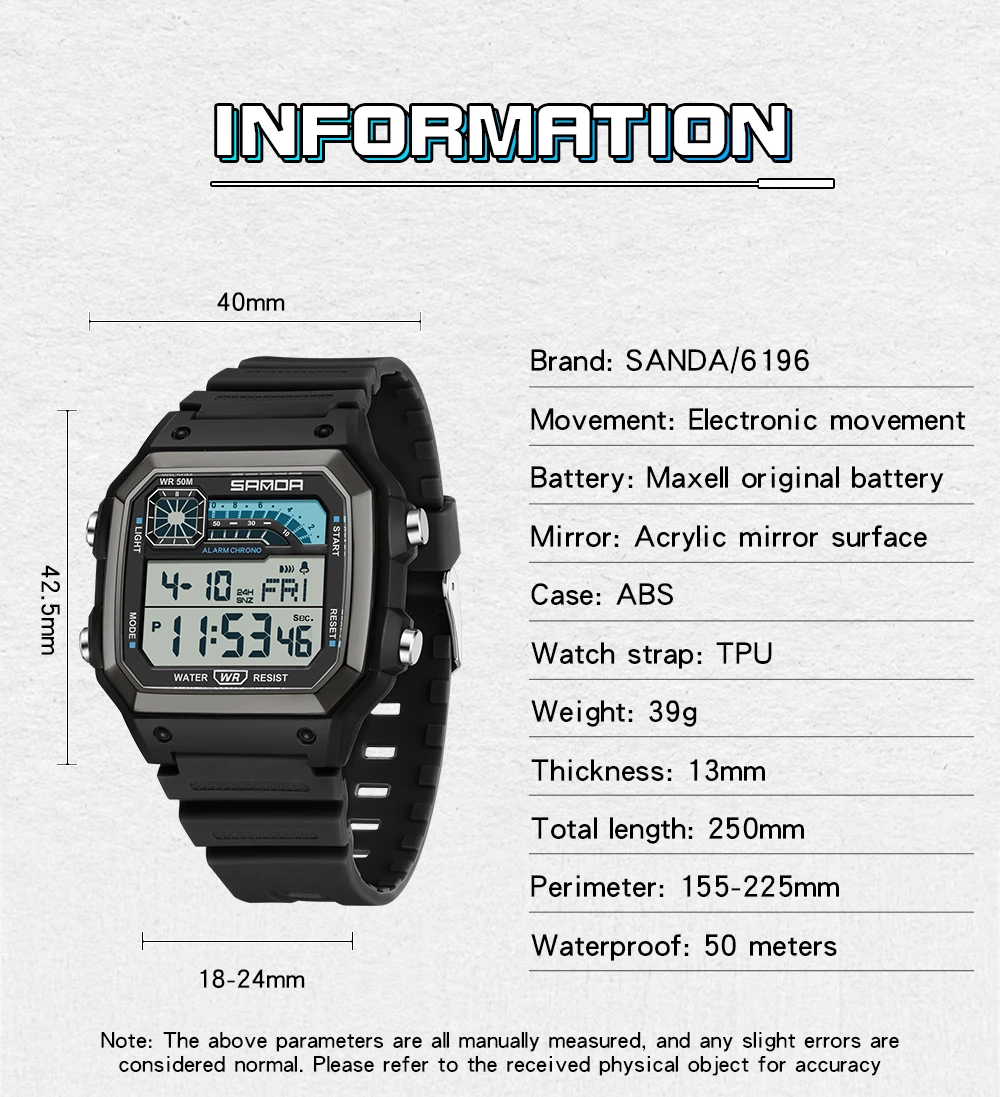 SANDA 6196 Men Electronic Watc - đánh giá và giá Resin Art Underwater