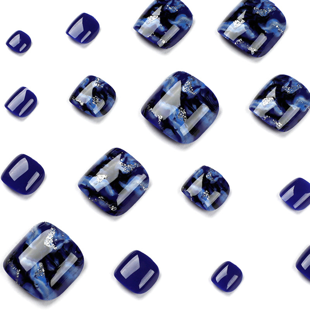 24pcs Glossy Blue False Toenai - đánh giá và giá Resin Art Glitter