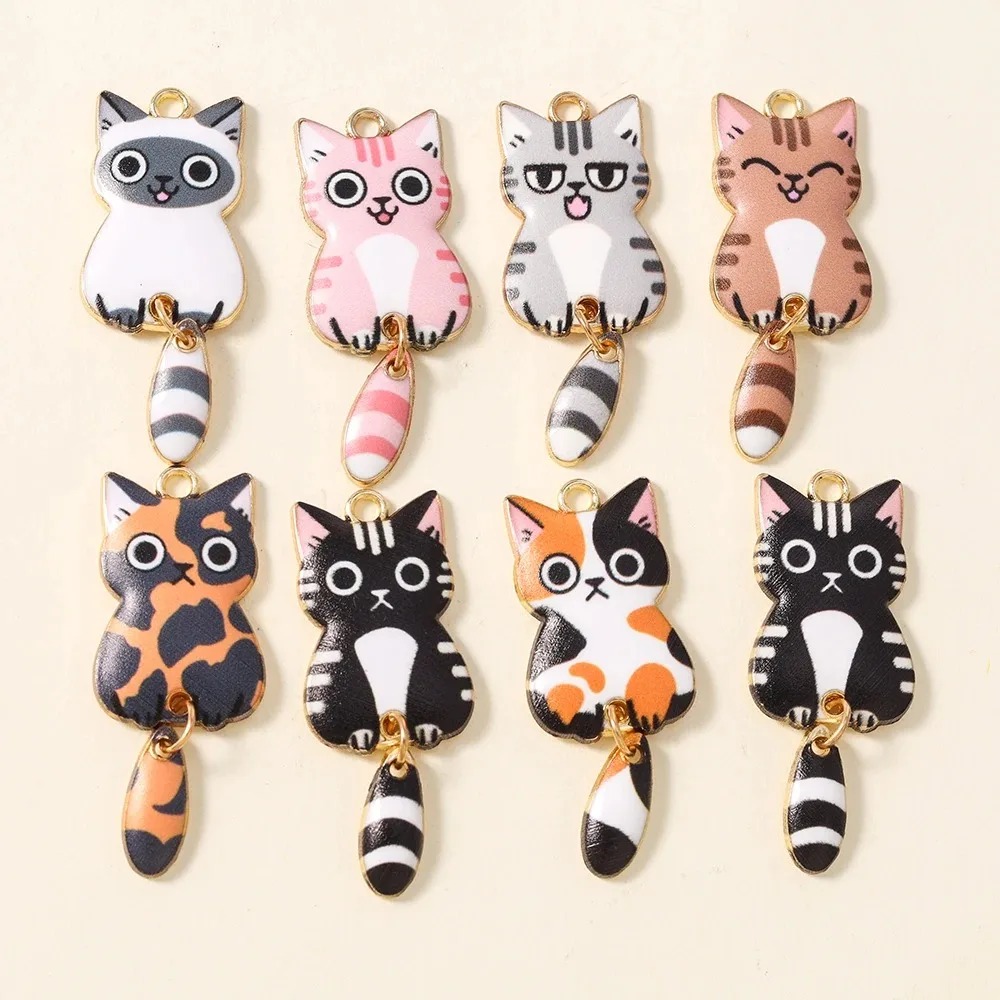 10Pcs 16×39mm Cute Cartoon Cat - đánh giá và giá Resin Art Engagement