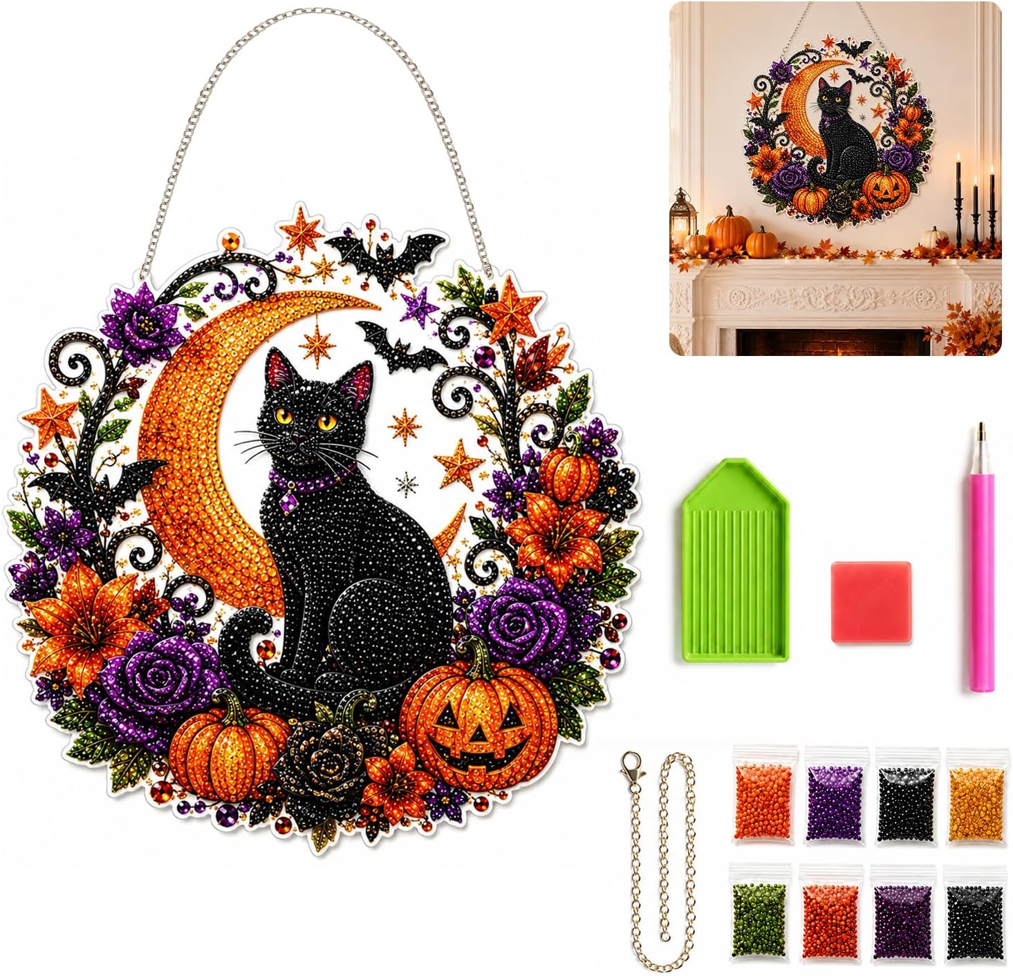 Halloween Pumpkins Diamond Art - đánh giá và giá Resin Art Of Flowers