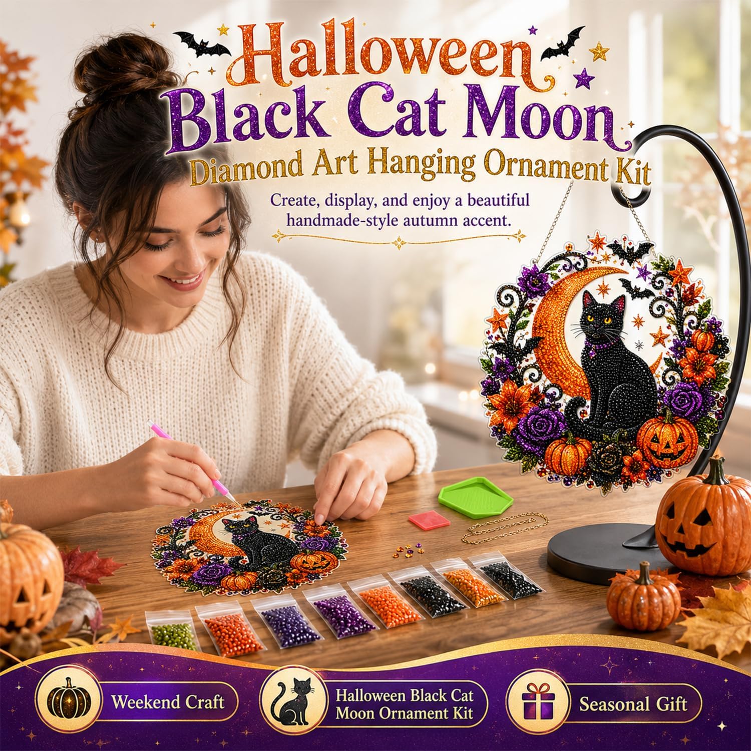 Halloween Pumpkins Diamond Art - đánh giá và giá Resin Art Of Flowers