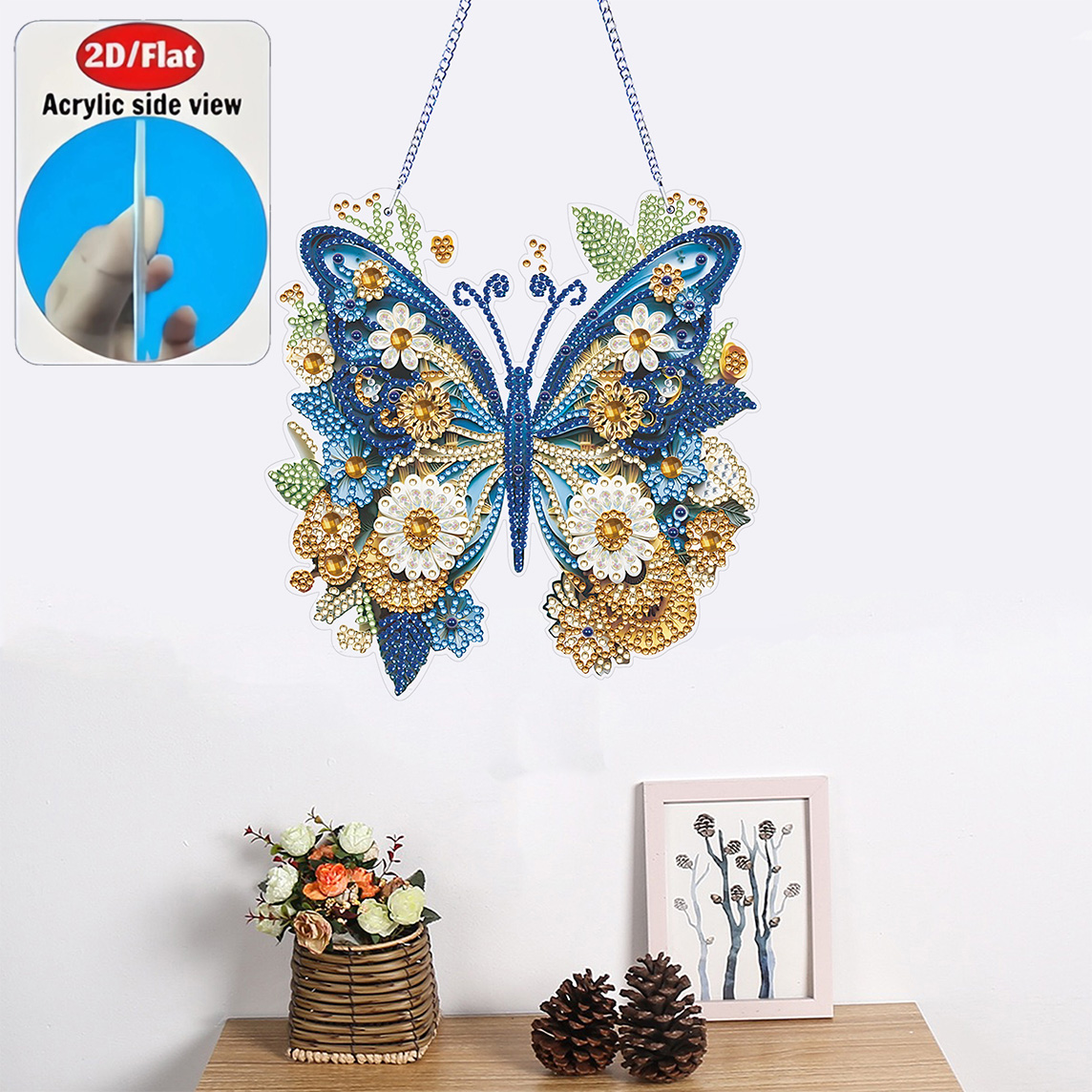 2D Flat Butterfly Ornament Acr - đánh giá và giá Resin Art Gift For Birthday