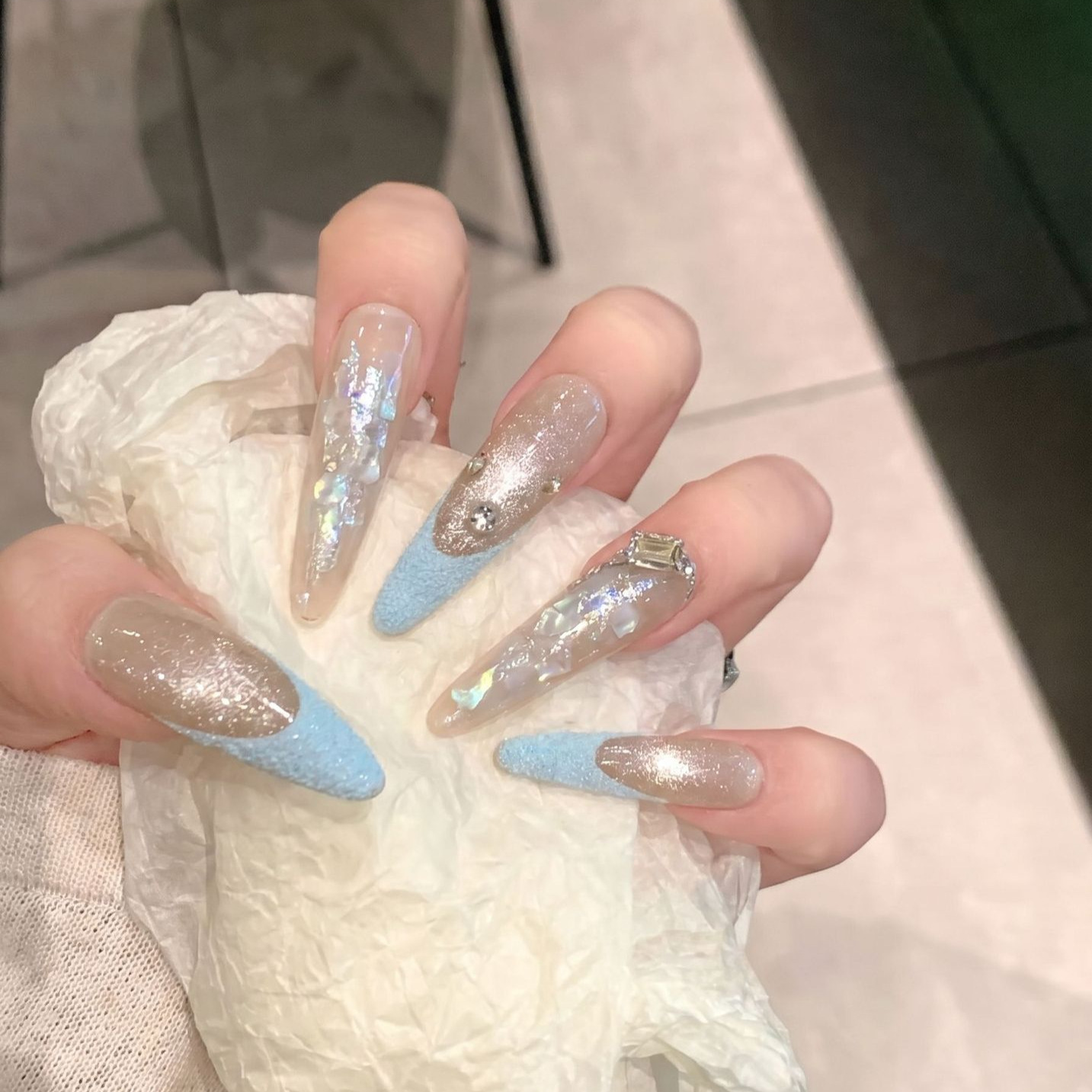 Press On Nails 10PCS Purple Fa - đánh giá và giá Resin Art Glitter
