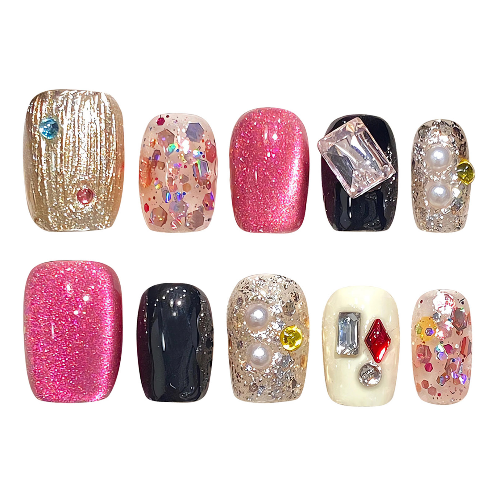 Handmade Press on Nails Glitte - đánh giá và giá Resin Art Glitter