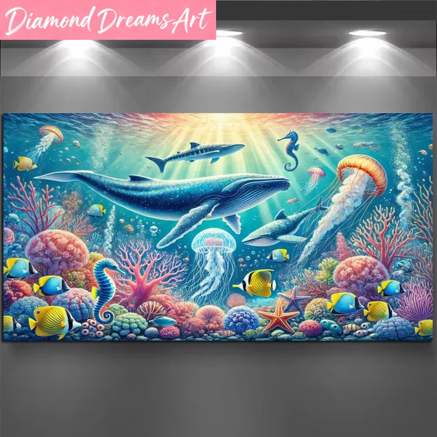 Frameless,Sea Animals Dolphins - đánh giá và giá Resin Art Underwater