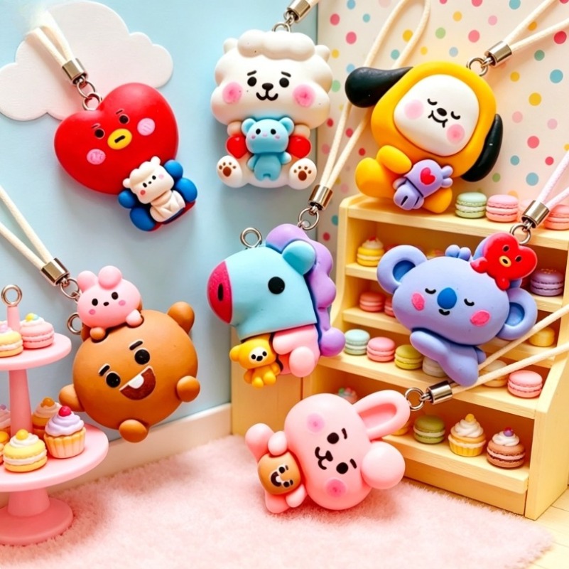 7pcs BT21 Resin Cartoon Charm  - đánh giá và giá Resin Art Engagement
