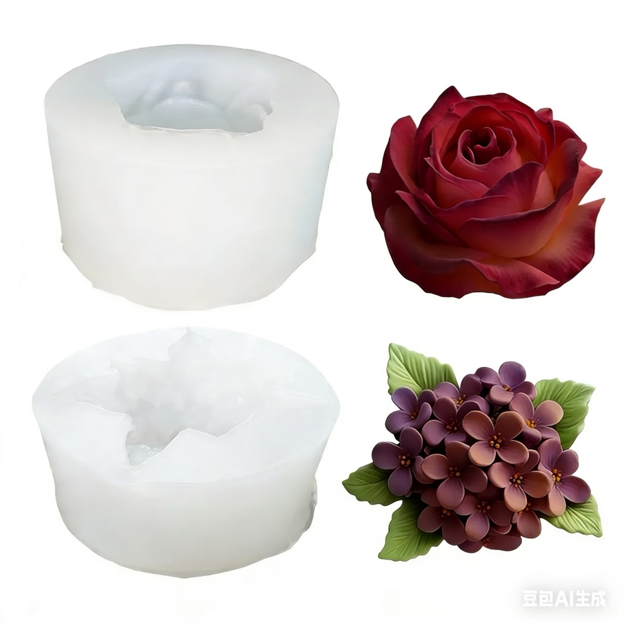 2-Piece 3D Rose and Lilac Sili - đánh giá và giá Resin Art Gift For Wedding