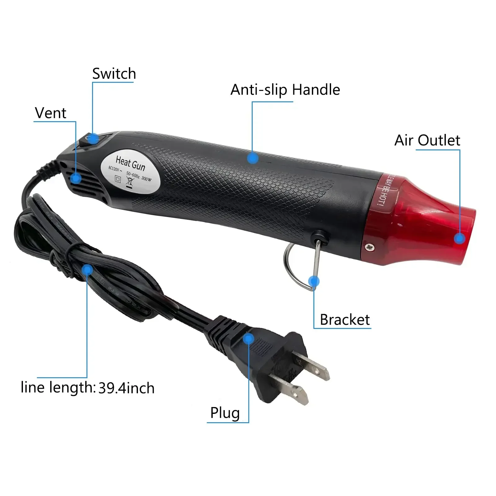 110V/220V Mini Hot Air Gun 300 - đánh giá và giá Resin Art Heat Gun
