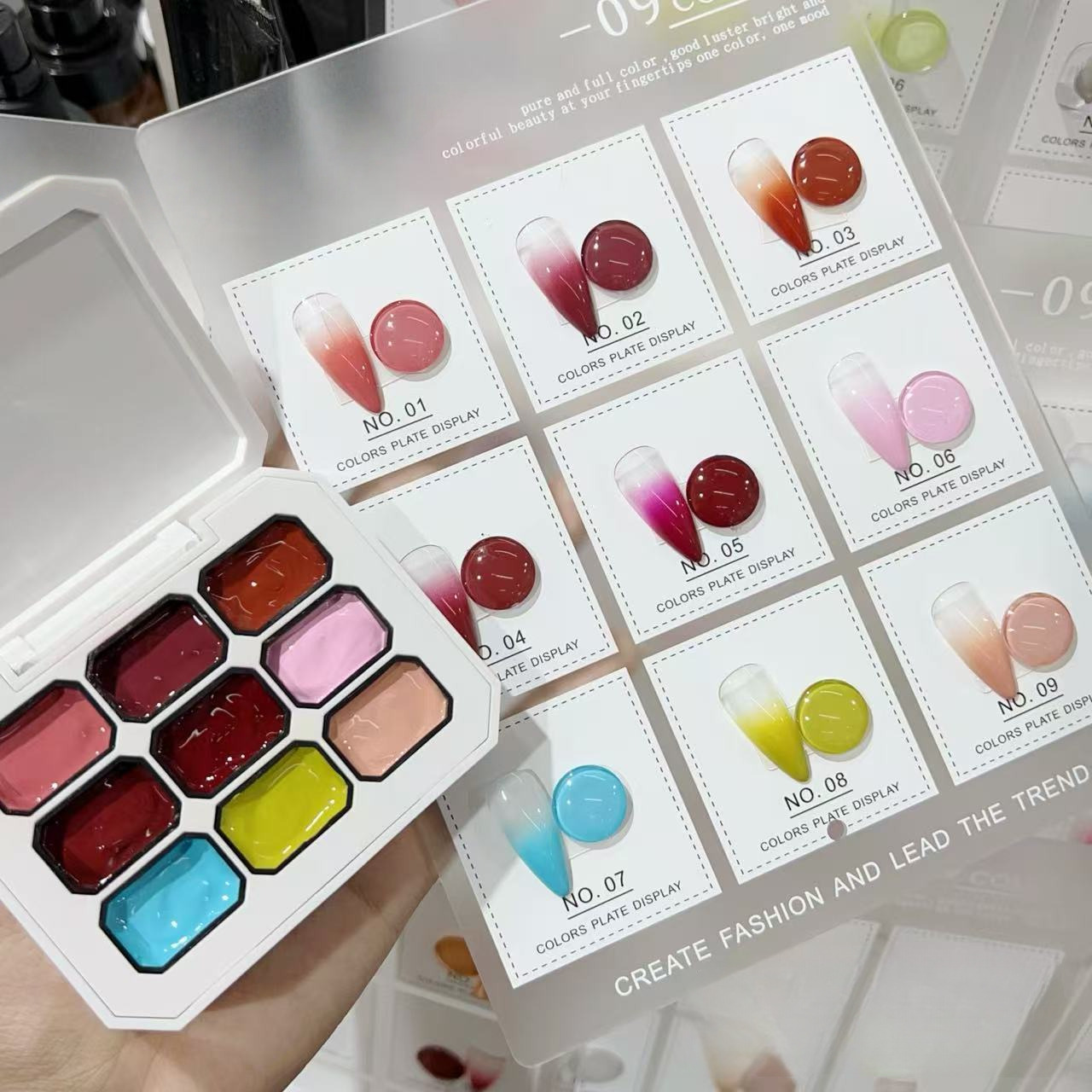 1pc Solid 9-grid Nail Patting  - đánh giá và giá Resin Art Gel