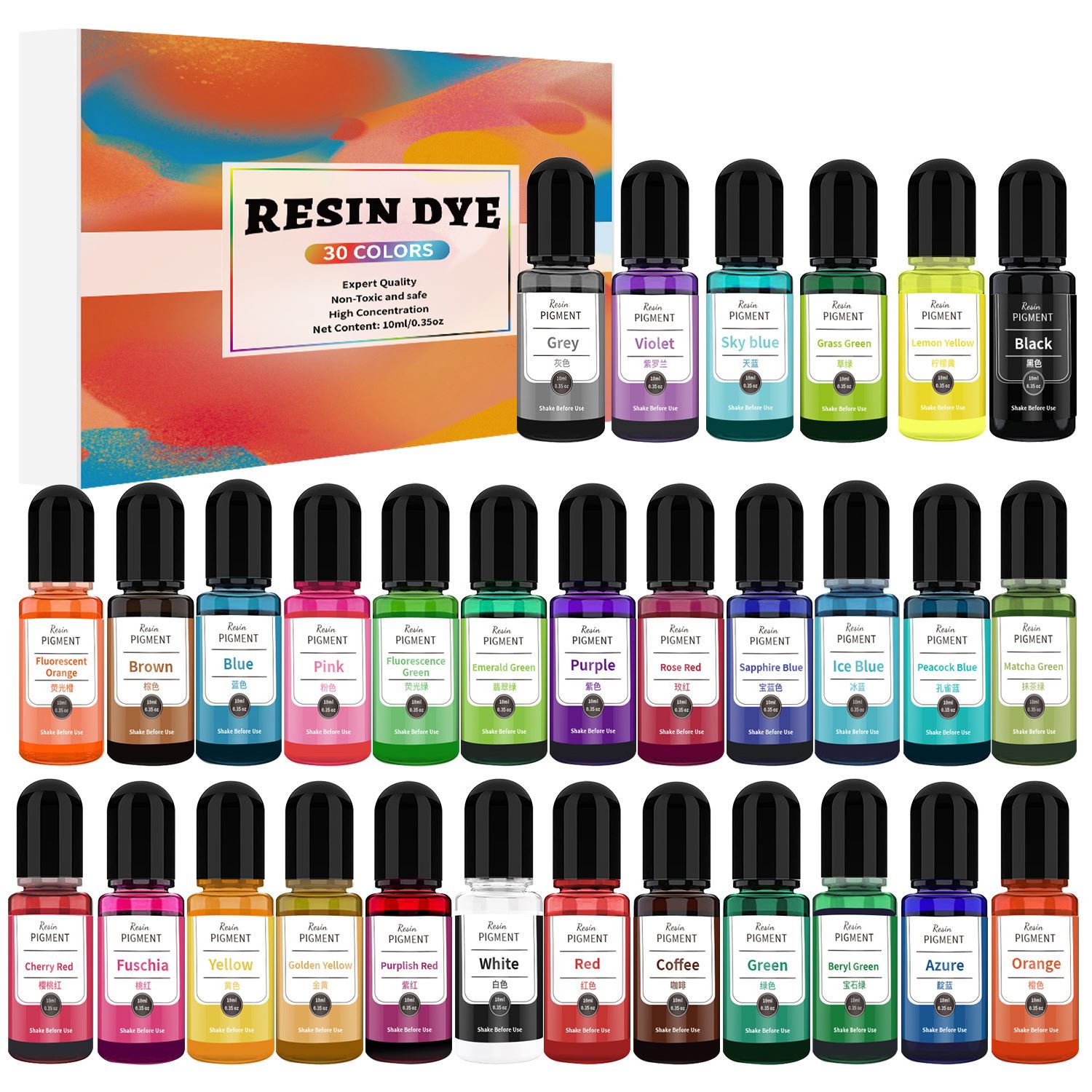 24/30 Colors Set 10ml Epoxy Re - đánh giá và giá Resin Art Alcohol Ink
