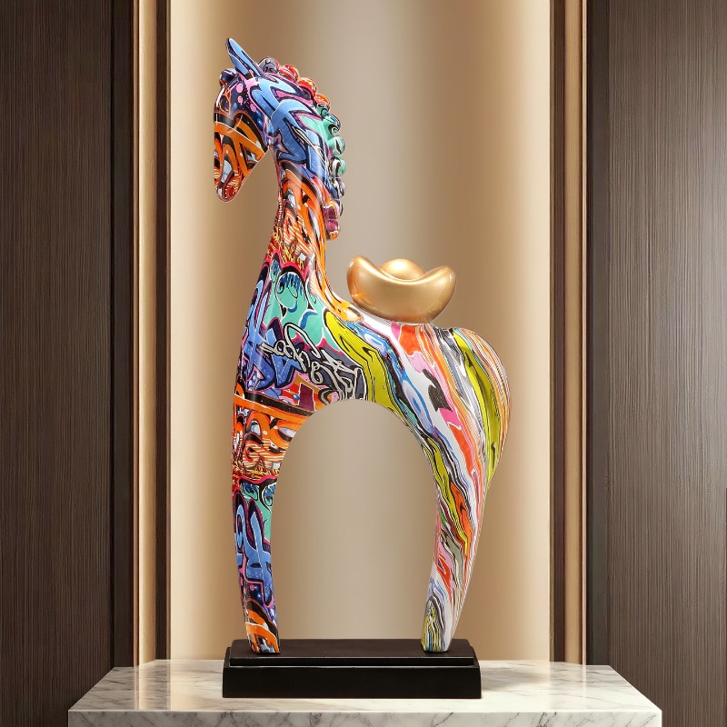 Colorful Horse Sculpture Ornam - đánh giá và giá Resin Art Gift For Birthday