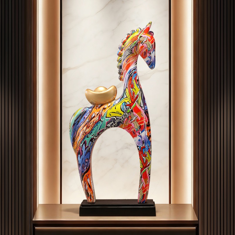 Colorful Horse Sculpture Ornam - đánh giá và giá Resin Art Gift For Birthday