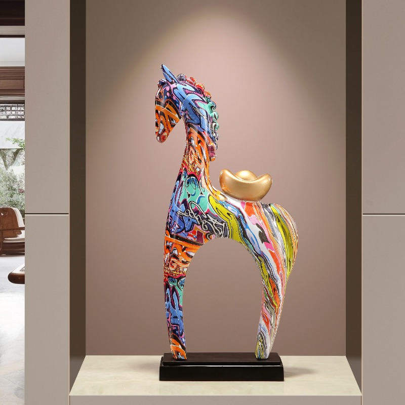 Colorful Horse Sculpture Ornam - đánh giá và giá Resin Art Gift For Birthday