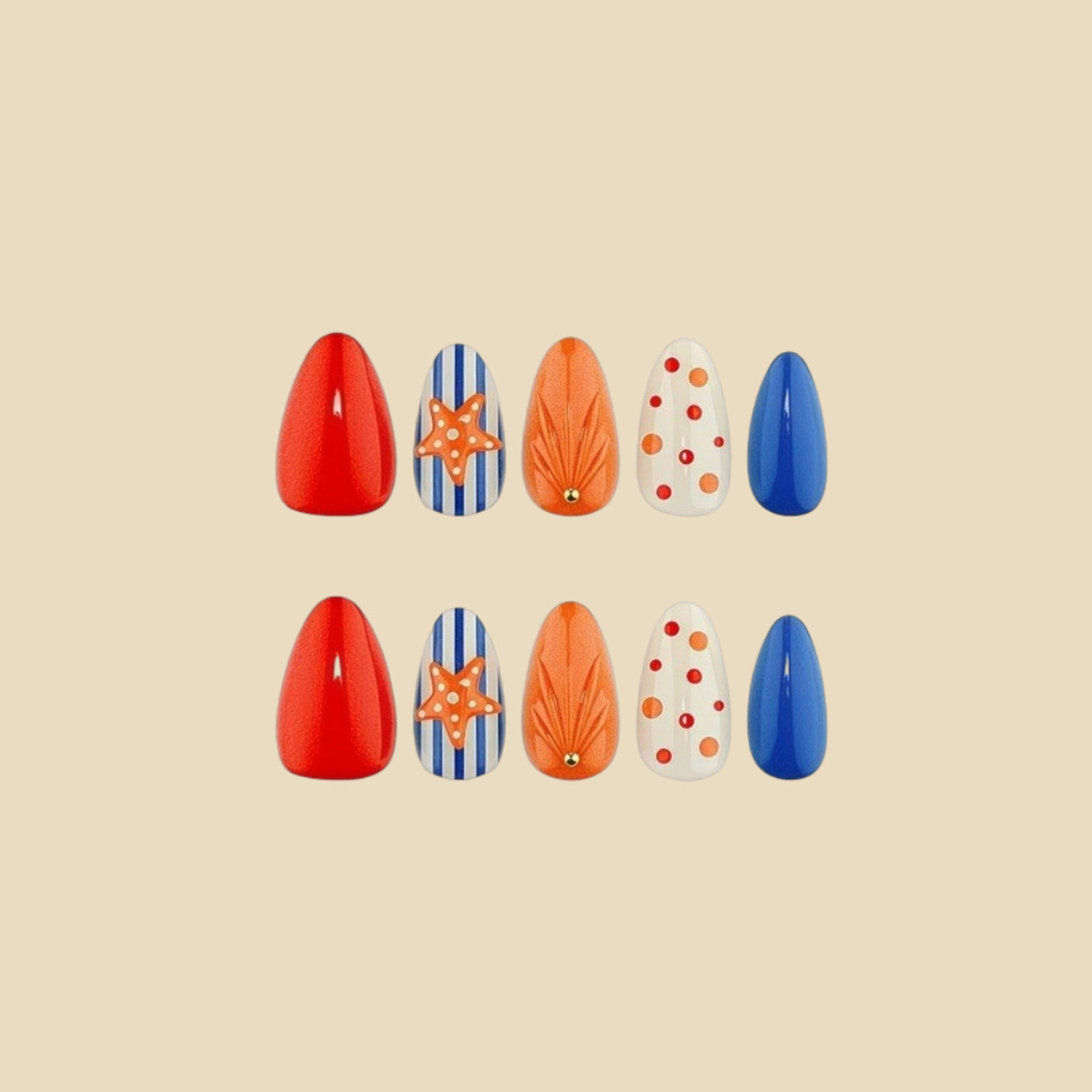 Press On Nails Resin 3D Emboss - đánh giá và giá Resin Art Beach Theme