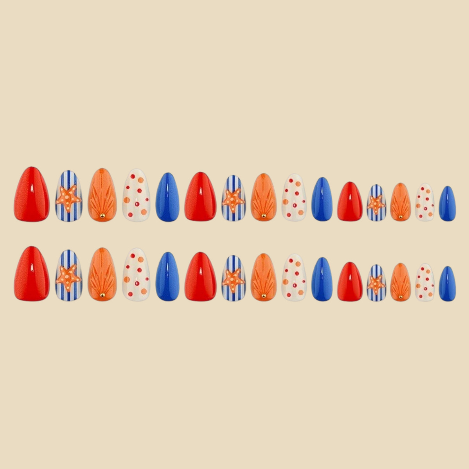 Press On Nails Resin 3D Emboss - đánh giá và giá Resin Art Beach Theme